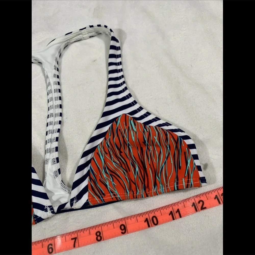 NEW $85 Mia Marcelle Michon Combo Print Bikini Top [SZ‎ XS ]